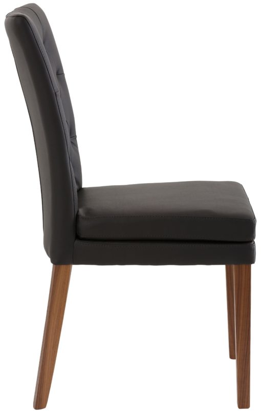 Smukłe krzesła z tapicerowanym oparciem, nogi orzech - 2 sztuki