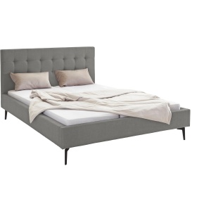 Szlachetne, tapicerowane łóżko, szare 160x200 cm
