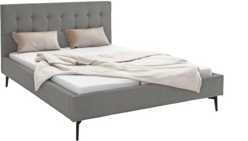 Szlachetne, tapicerowane łóżko, szare 160x200 cm