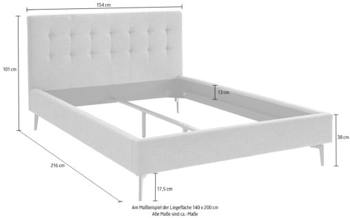 Szlachetne, tapicerowane łóżko, czarne 140x200 cm