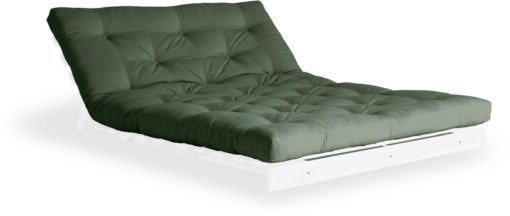 Nowoczesna kanapa z materacem futon 140 cm, oliwkowa