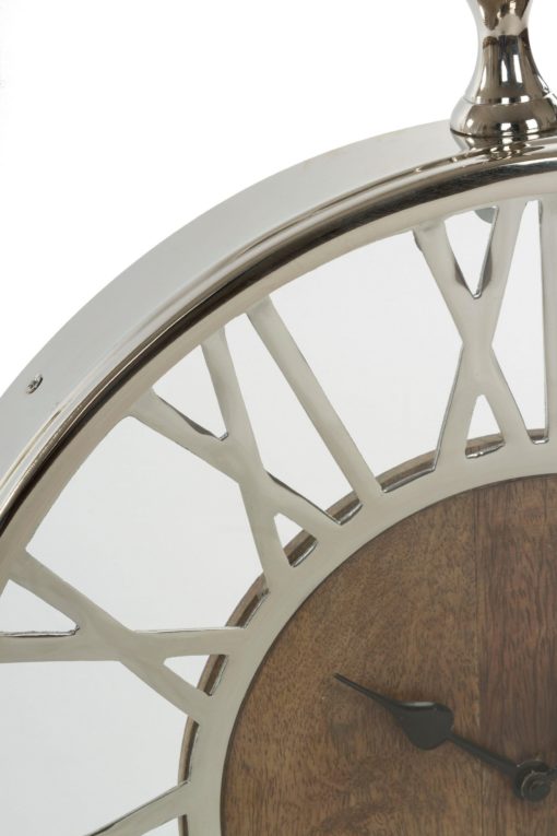 Ozdobny zegar z drewna mango, w stylu industrialnym