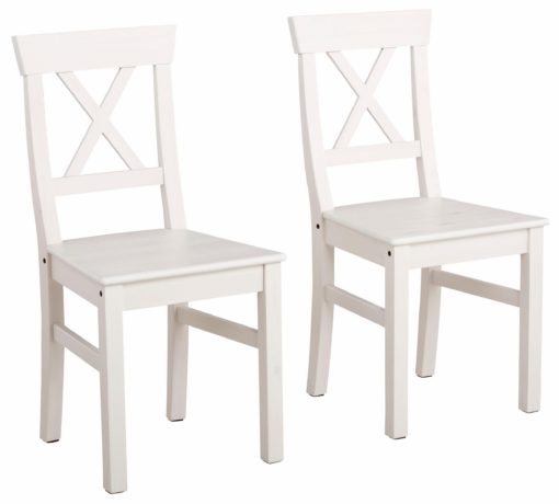 Sosnowe krzesła w pięknym stylu - 2 sztuki, białe