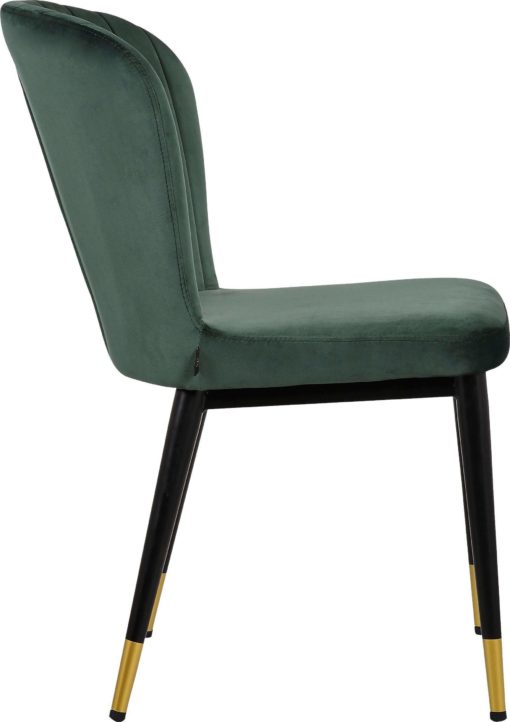 Dwa stylowe krzesła w kolorze głębokiej zieleni