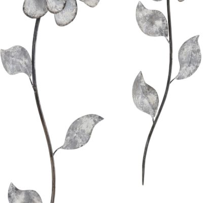Dekoracja ścienna dwa kwiaty z metalu, w stylu vinage