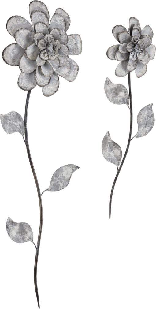 Dekoracja ścienna dwa kwiaty z metalu, w stylu vinage