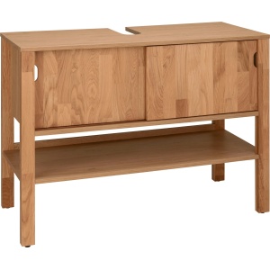 Nowoczesna szafka pod umywalkę, drzwi i nogi z litego dębu