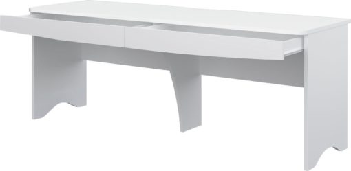 Białe podwójne biurko z szufladami, minimalistyczne