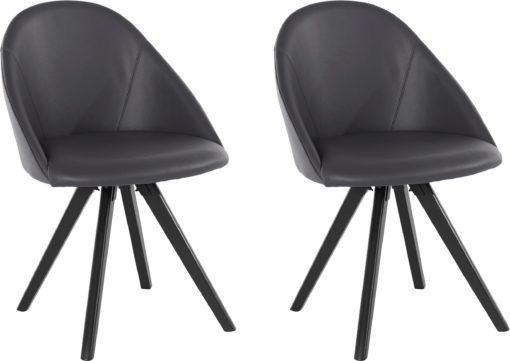 Krzesła pokryte prawdziwą skórą, nogi dębowe - 2 sztuki