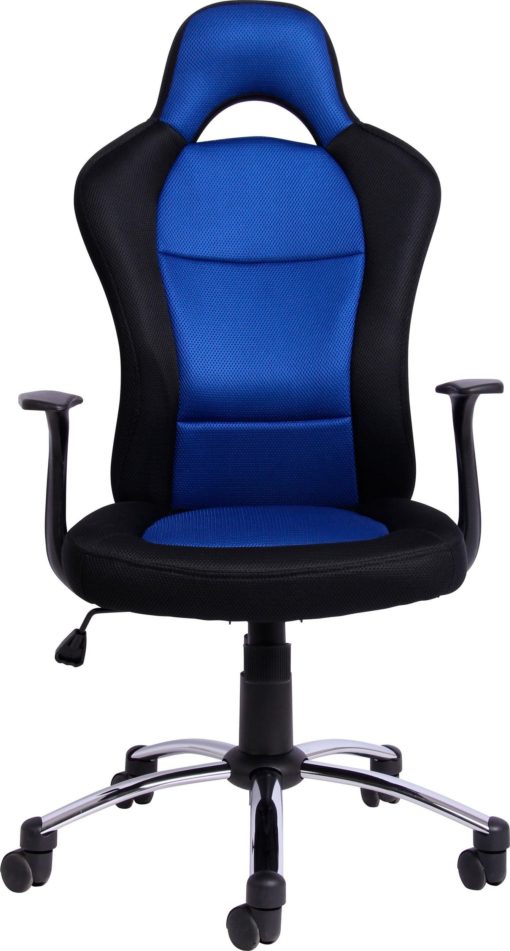 Obrotowe krzesło biurowe czarno-niebieskie