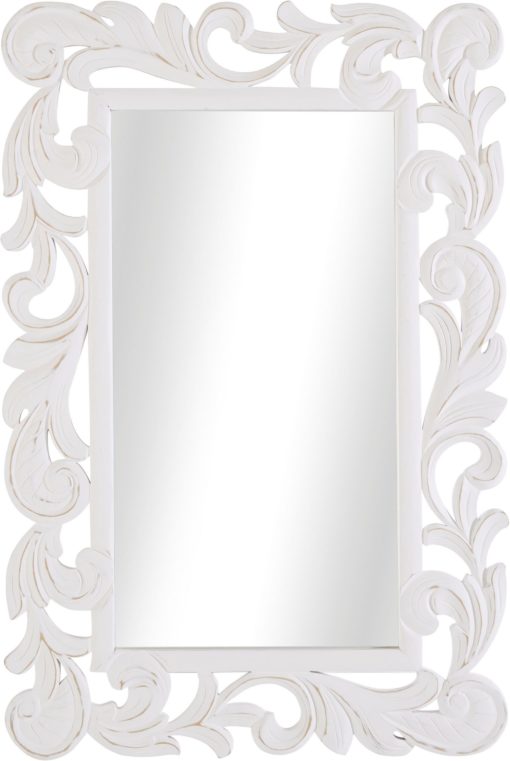 Lustro dekoracyjne w pięknej białej ramie 59x89 cm