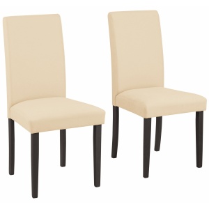 Klasyczne beżowe krzesła, nogi wenge - 2 sztuki