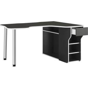 Futurystyczne biurko gamingowe, grafitowo-czarne