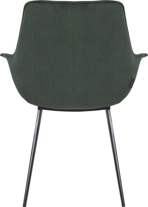 Zielone krzesła tapicerowane na metalowych nogach - 2 sztuki