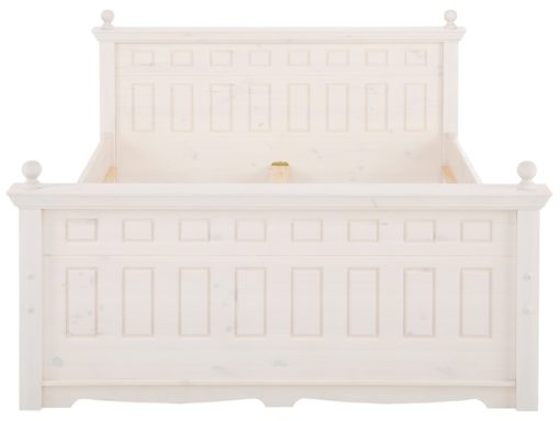 Urokliwe, sosnowe łóżko 180x200 cm, zdobione, białe