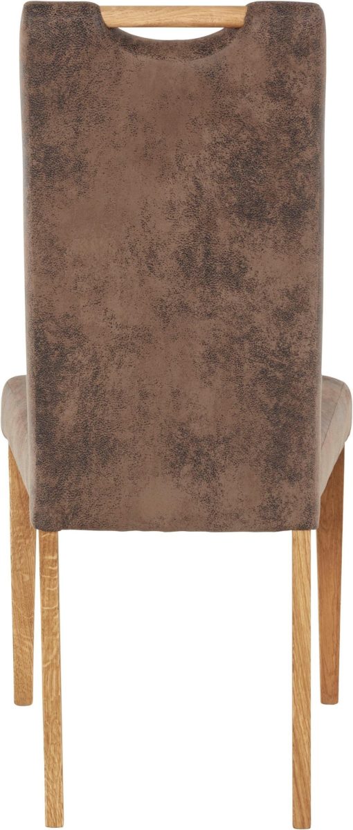 Dębowe krzesła ciekawie tapicerowane - 2 sztuki