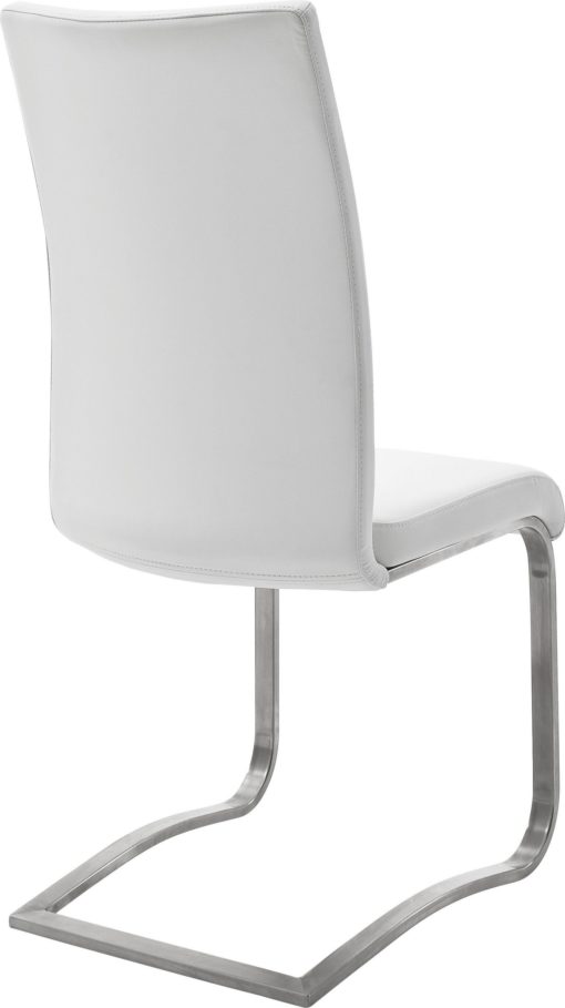 Białe krzesła na płozach, z prawdziwej skóry - 2 sztuki