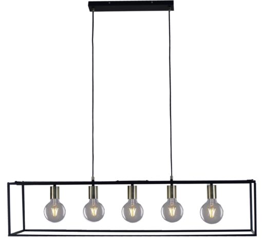 Lampa wisząca w stylu industrialnym, na 5 żarówek