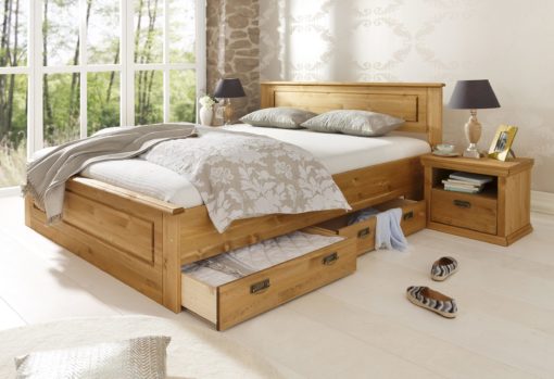 Sosnowe łóżko w rustykalnym stylu, olejowane, 160x200 cm
