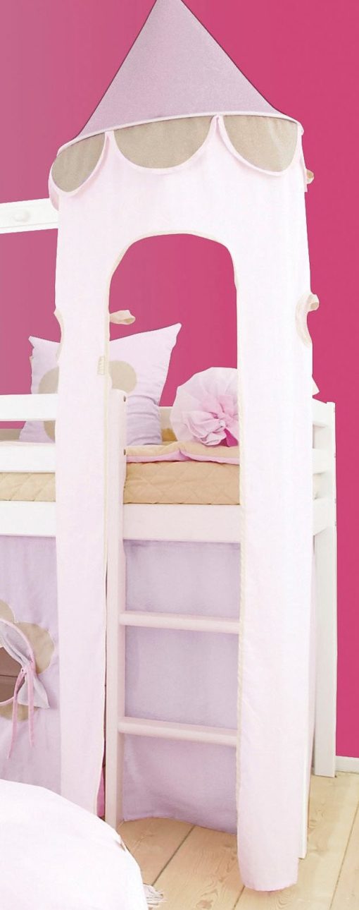 Bajkowa wieża montowana do łóżka dziecięcego