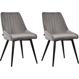 Tapicerowane krzesła w odcieniach szarości - 2 sztuki