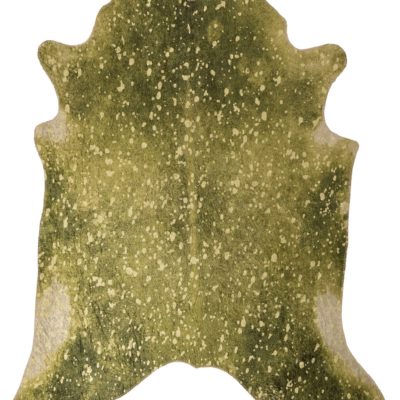 Dywan ze sztucznego futra z nadrukiem, odcienie zieleni
