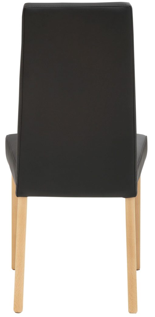Proste krzesła czarne, sztuczna skóra - 2 sztuki