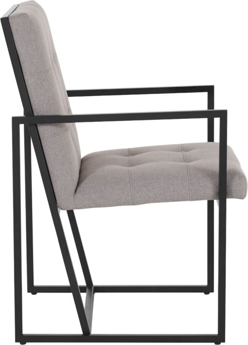 Dwa szare fotele na metalowej ramie, eleganckie i nowoczesne