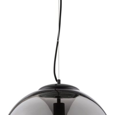 Szklana lampa wisząca w kształcie kuli 40 cm, przydymiona