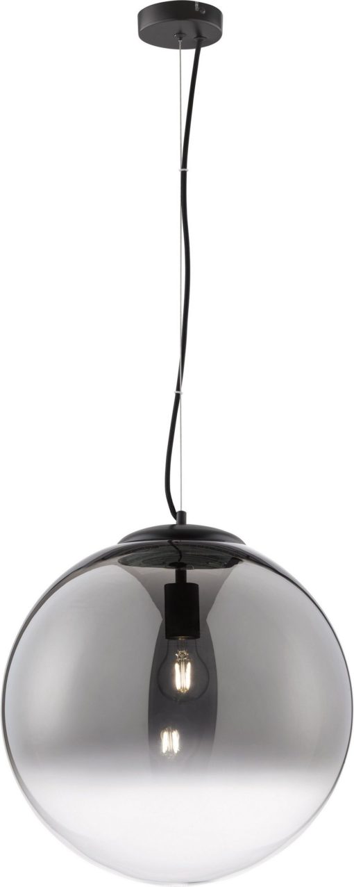 Szklana lampa wisząca w kształcie kuli 40 cm, przydymiona