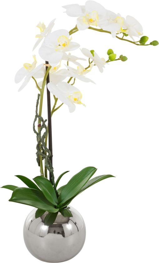 Dekoracyjna biała orchidea 60 cm, sztuczna