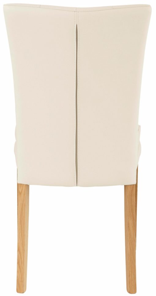 Eleganckie, beżowe krzesła tapicerowane, nogi dębowe - 6 sztuk