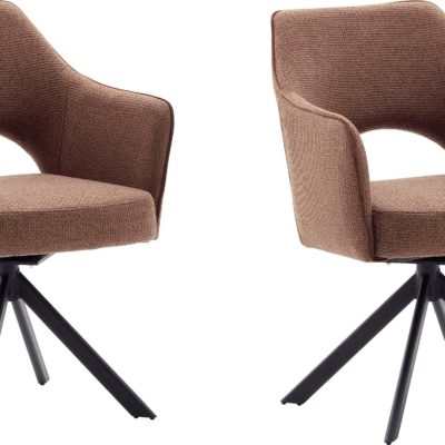 Zestaw dwóch krzeseł w stylu vintage - rdzawobrązowe