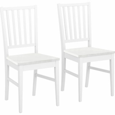Zestaw białych bukowych krzeseł do jadalni - 2 sztuki