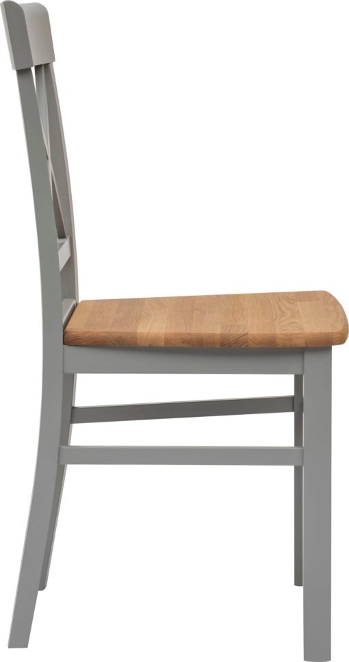 Drewniane krzesła w kolorze jasnoszary/dąb - 2 sztuki