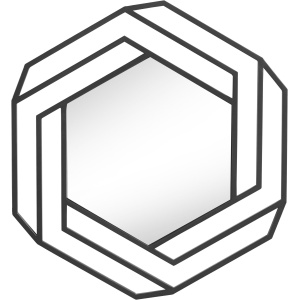 Czarne lustro w stylu industrialnym, rama z metalu