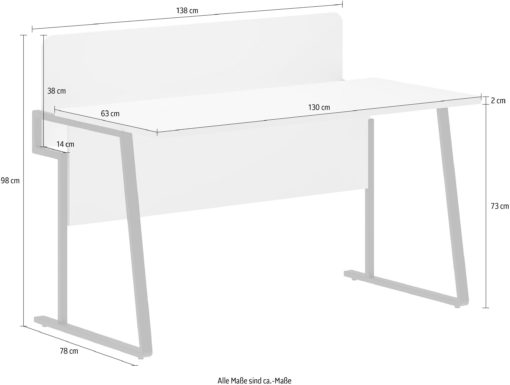 Minimalistyczne białe biurko na metalowych nogach