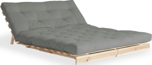 Nowoczesna kanapa z materacem futon 140 cm, szara