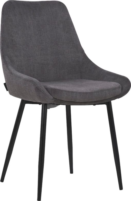 Szare krzesła, czarna metalowa rama - 2 sztuki