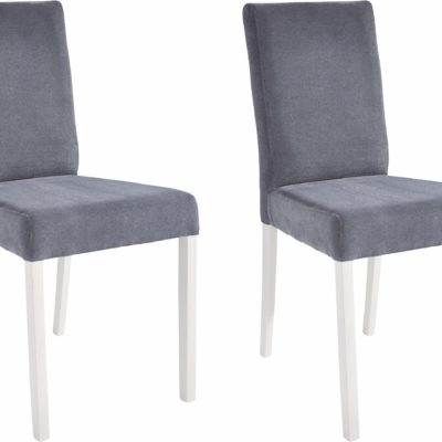 Szare krzesła z białymi nogami - 2 sztuki