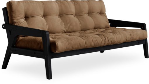 Sofa rozkładana Karup Grab, czarna, materac mocca