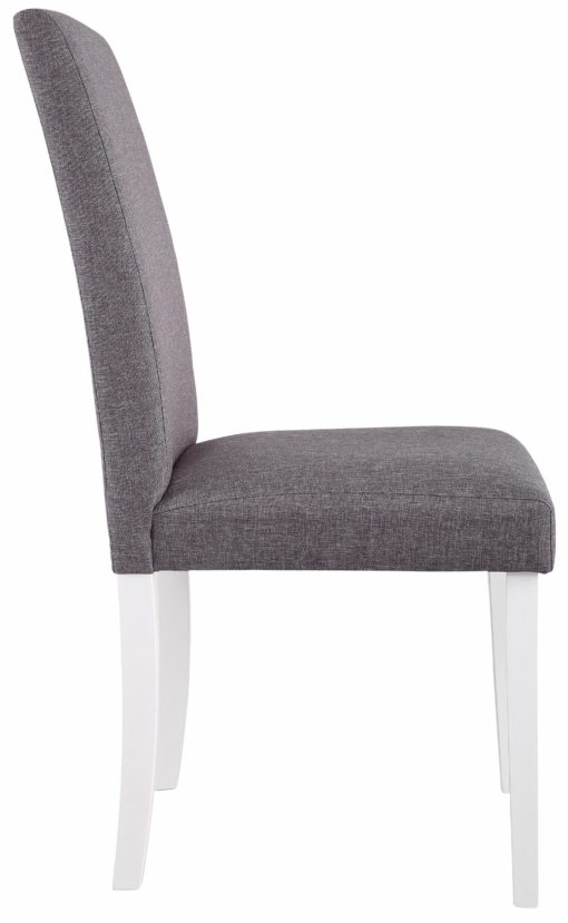 Klasyczne szare krzesła z białymi nogami - 2 sztuki
