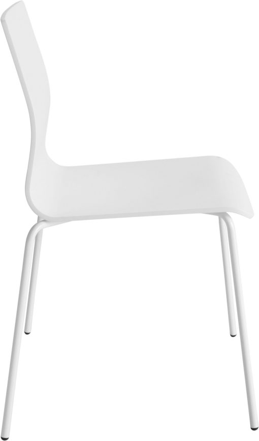 Minimalistyczne białe krzesła do jadalni - 2 sztuki