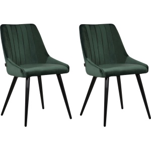 Tapicerowane krzesła w odcieniach ciemnej zieleni - 2 sztuki