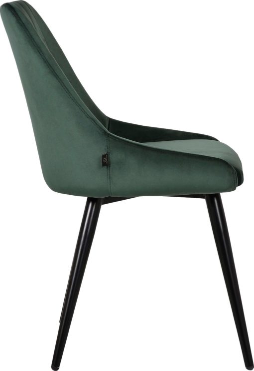 Tapicerowane krzesła w odcieniach ciemnej zieleni - 2 sztuki