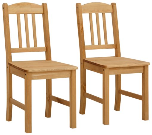 Klasyczne sosnowe krzesła do kuchni - 2 sztuki