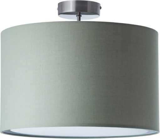 Lampa sufitowa, okrągły abażur w odcieniach zieleni