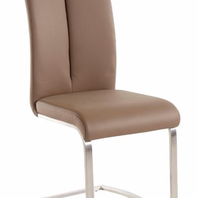 Krzesła na płozach, ze sztucznej skóry - 2 sztuki, cappuccino