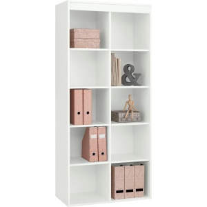 Przestronny regał do pokoju lub biura, biały