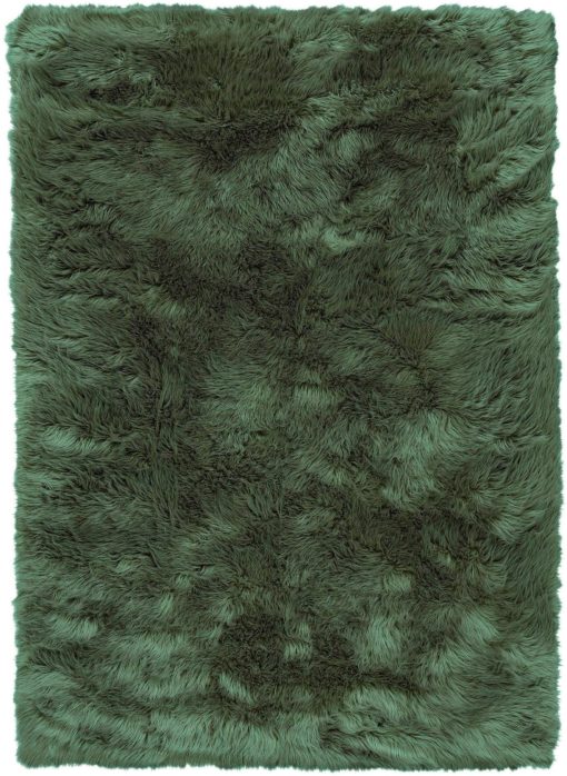 Dywan futrzany w kolorze zielonej sosny 60x90 cm